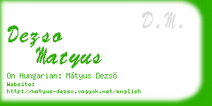 dezso matyus business card