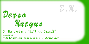 dezso matyus business card